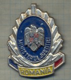 Y 1517 INSIGNA-MILITARA-EMBLEMA COIFURA-MINISTERUL JUSTITIEI-PENTRU COLECTIONARI