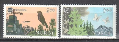 Norvegia 1986 - Protectia naturii, fauna, Europa, serie neuzata foto