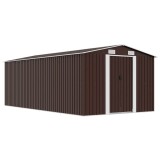Cumpara ieftin Sopron de gradina, 257x489x181 cm, maro, metal