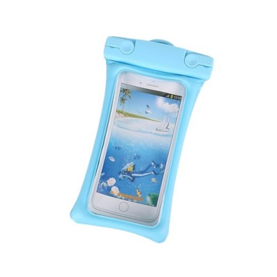 Husa subacvatica Matte Cushion Waterproof Flippy, Snowproof, Universala, cu Snur, pentru telefon sau documente, Bleu foto