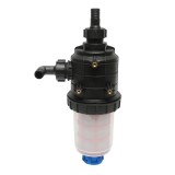 Filtru erbicidator transparent cu 2 site si valva de autocuratare, racord 25 mm