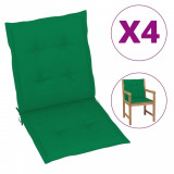 Perne scaun de grădină, 4 buc., verde, 100x50x3 cm, vidaXL