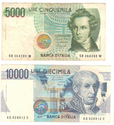 SV * Italia LOT 5000 LIRE 1985 si 10000 LIRE 1984 foto