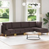 vidaXL Set de mobilier pentru living 5 pcs Maro &icirc;nchis Țesătură 3413696