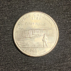 Moneda jubiliară quarter dollar 2001 North Carolina