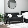 VidaXL Bancă cu spătar, negru, 120x62x75,5 cm, textil