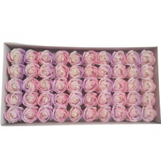 Set trandafiri de sapun parfumati, multicolori, 50 bucati