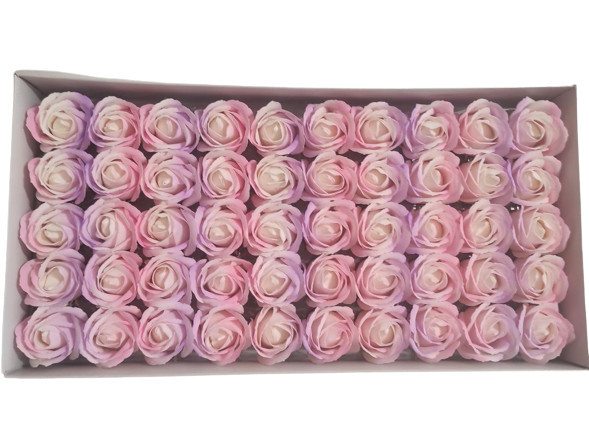 Set trandafiri de sapun parfumati, multicolori, 50 bucati