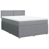 Cumpara ieftin Pat continental, gri deschis, 140x200 cm, material textil