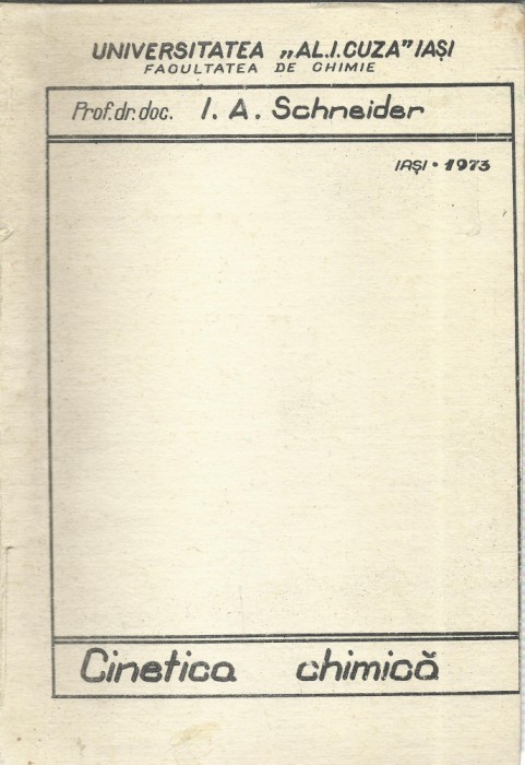 AS - I. A. SCHNEIDER - CINETICA CHIMICA