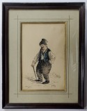 CONSTANTIN JIQUIDI ( 1865 - 1899 ) - BARBAT CU BASTON PE DEALUL SPIREI
