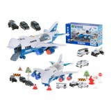 Set 6 masinute de politie cu avion de transport masini