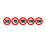 Cumpara ieftin Set Sticker limita viteza 50Km/H 70Km/H 90Km/H 110Km/H 130Km/H