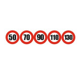 Set Sticker limita viteza 50Km/H 70Km/H 90Km/H 110Km/H 130Km/H