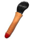 Perie de Par cu Maner in Forma de Penis, PVC, Natural, 24.5 cm
