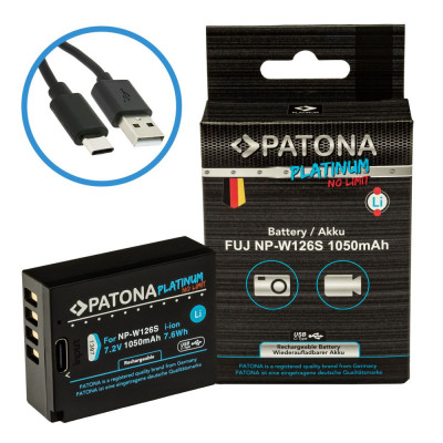 Acumulator Patona Platinum NP-W126s 1050mAh replace FUJIFILM X-H1 FUJIFILM X-Pro3 FUJIFILM X-T100-1397 foto