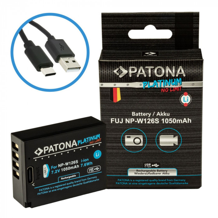 Acumulator Patona Platinum NP-W126s 1050mAh replace FUJIFILM X-H1 FUJIFILM X-Pro3 FUJIFILM X-T100-1397