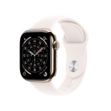 Apple Watch Series 11 GPS + Cellular 46mm, Titanium Gold, Bratara Sport Light Blush M/L