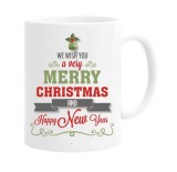 Cana alba personalizata &quot;we wish you a very merry christmas and happy new year&quot;, INOVATIX&reg;. 330ml