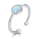 Inel din argint Opal Cat Ring