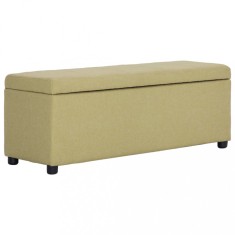 vidaXL Bancă cu compartiment de depozitare, verde, 116 cm, poliester
