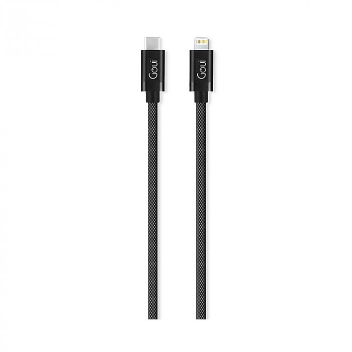 Cablu Date si Incarcare USB Type-C la Lightning Goui Metallic, 1 m, Negru G-METALLICC94BK