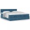 Gossi cadru de pat otoman saltele albastru inchis 200x200cm catifea