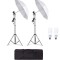 Kit de 2 umbrele albe, 2 trepiezi reglabili 200 cm, 2 becuri 45W, geanta de transport inclusa