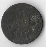 Moneda 5 centimes l&#039;an 4 A (1795) - Franta, Europa, Cupru (arama)