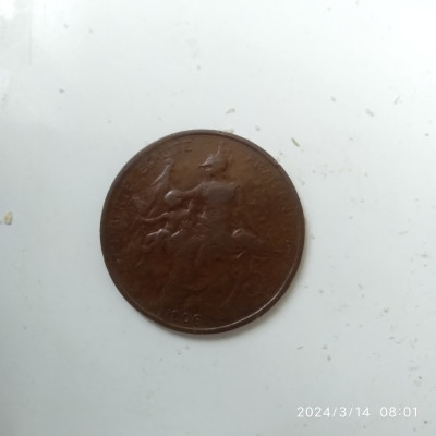 -Y- MONEDA FRANTA 5 CENTIMES 1906 foto