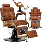 Scaun de frizerie Taurus Barberking Brown hidraulic pentru salonul de coafură barbershop