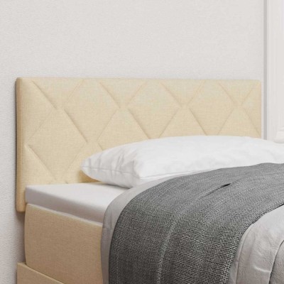 vidaXL Tăblie cap cu lumini cu bandă LED Ajustabil Crem 90 cm țesătură 3338192 foto