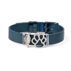 Bratara MBrands charm, din inox, ajustabila, inchidere catarama,diverse culori Albastru