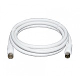 Cablu antena TV,1 conector tip F,1 conector coaxial tata,alb,3 metri,elSales