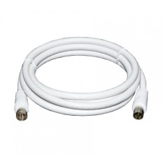 Cablu antena TV,1 conector tip F,1 conector coaxial tata,alb,3 metri,elSales