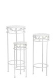 Cumpara ieftin Set 3 suporturi ghivece flori fier alb 20 x 50 cm, 25 x 60 cm, 30 x 70 cm
