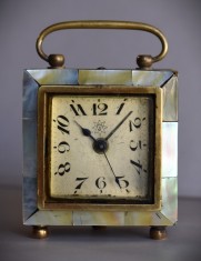 Ceas de voiaj Art Deco - Junghans innobilat cu sidef - anii 1920 foto