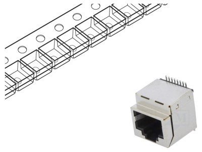Conector RJ45 ecranat SMT vertical foto