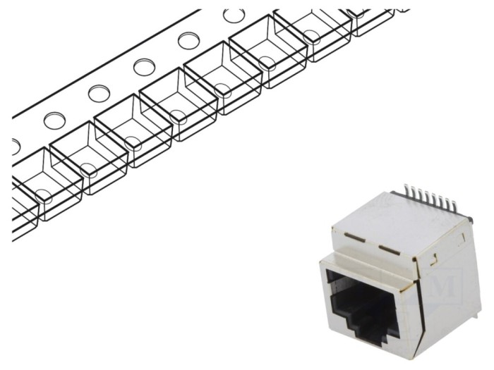 Conector RJ45 ecranat SMT vertical