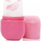 Aparat masaj facial cu gheata, ice roller, silicon fin, rose pink