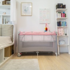 Patut pliant 2 nivele Juju Sleepy Baby, Hunny Bunny foto