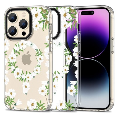 Husa Tech-Protect MagMood iPhone 15 Pro magsafe daisy foto