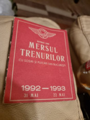 Extras din Mersul Trenurilor cu sosiri si plecari din Bucuresti 1992-1993 foto