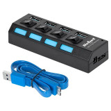 Hub Usb 3.0 - 4 Porturi Cu Intrerupatoare Quer Pro