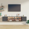 VidaXL Dulapuri de perete 2 buc., gri, 80x30x30 cm, lemn masiv de pin 818390