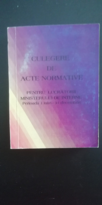 myh 526s - CULEGERE DE ACTE NORMATIVE - ED 1996