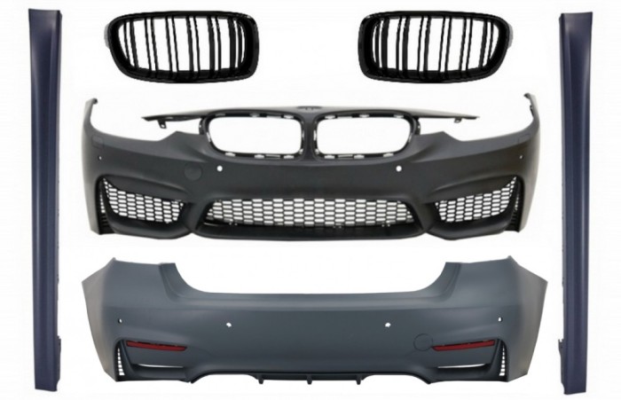 Body Kit BMW seria 3 F30 (2011-2015) F30 LCI (2016+) cu Praguri Laterale si Grile Centrale M3 Sport Design Performance AutoTuning