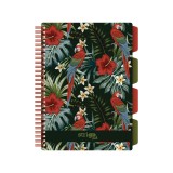 Caiet cu Spirala si Separatoare Strigo Pads Project Book TROPICAL B5, Matematica, Floral