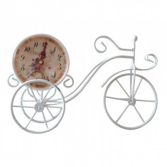 Ceas decorativ, Bicicleta, Alb, 32 cm, 875DL