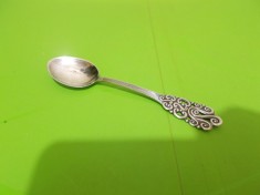 LINGURITA din ARGINT masiv GAB , filigran &quot; coada de paun&quot; , poansoane multiple Suedia